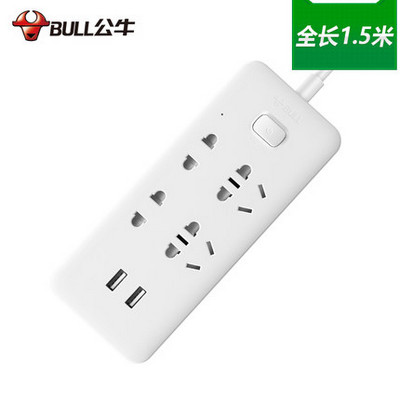 公牛插座 UUA124 1.5米 带2个USB接口